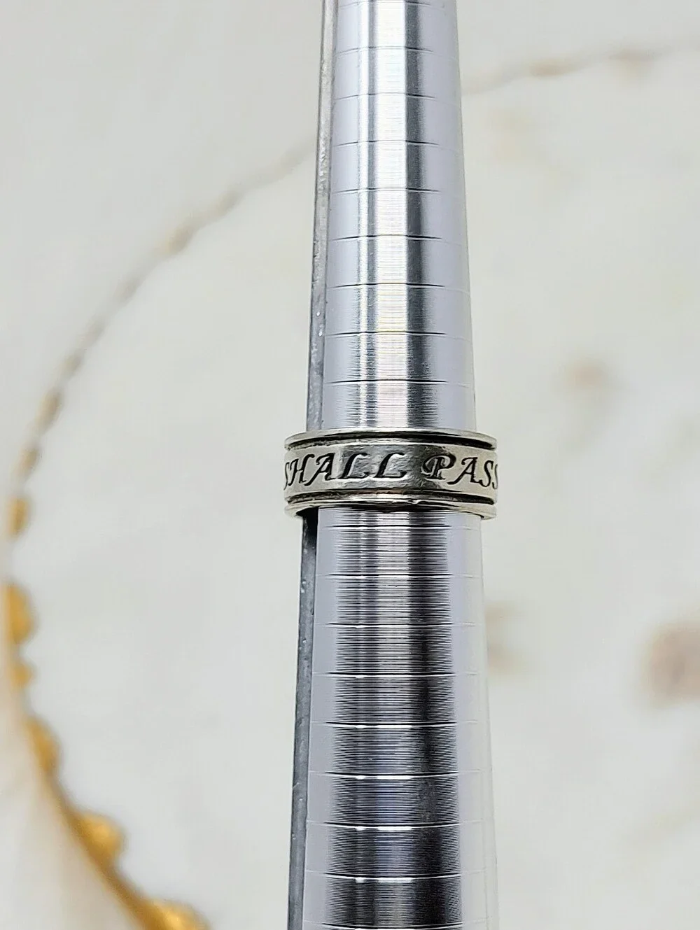Size 8 Silver Ring With Inspirational Inscription 